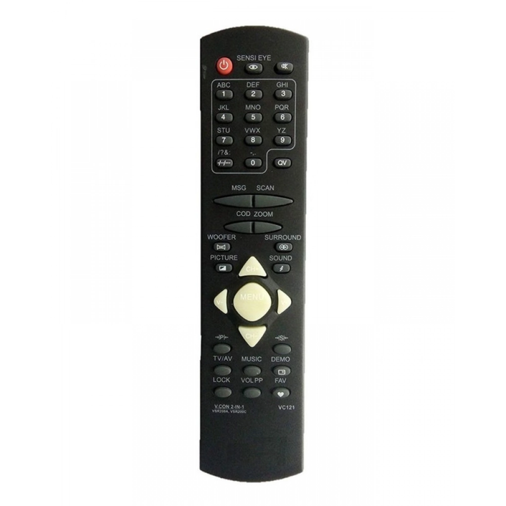 Ecomoye TV Remote No. VC121, 200A, 200C, Compatible/Replacement for Videocon CRT TV Remote Control, Black (Exactly Same Remote will Only Work)