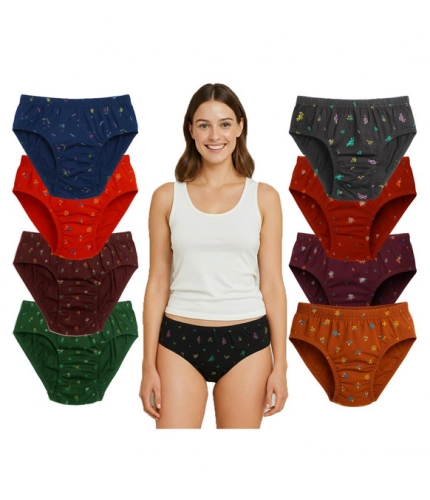 Pack of_9 Women's Cotton Printed Hipster Panty (Multicolor)