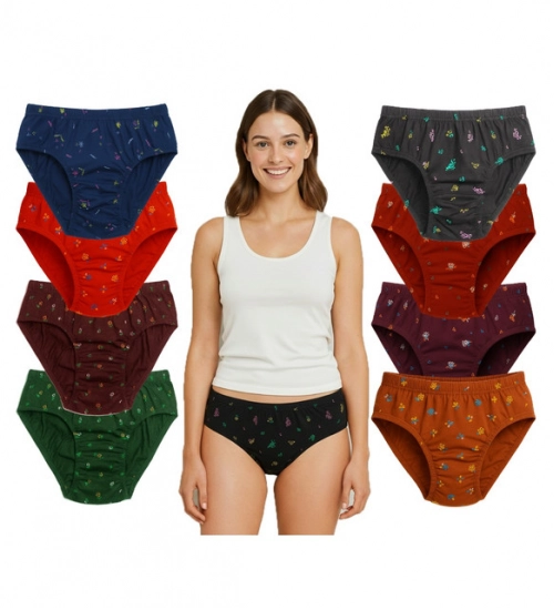 Pack of_9 Women's Cotton Printed Hipster Panty (Multicolor)