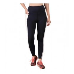 Women's Polyester Solid Ankle length High Waisted Tights (Navy Blue)