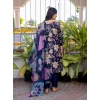 Women's Cotton Blend Printed Kurti With Pant Dupatta Set (NavyBlue) Women's Cotton Blend Printed Kurti With Pant Dupatta Set (NavyBlue)