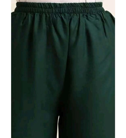 Women's Casual Rayon Solid Ankle Length Palazzo (Green, Free Size)