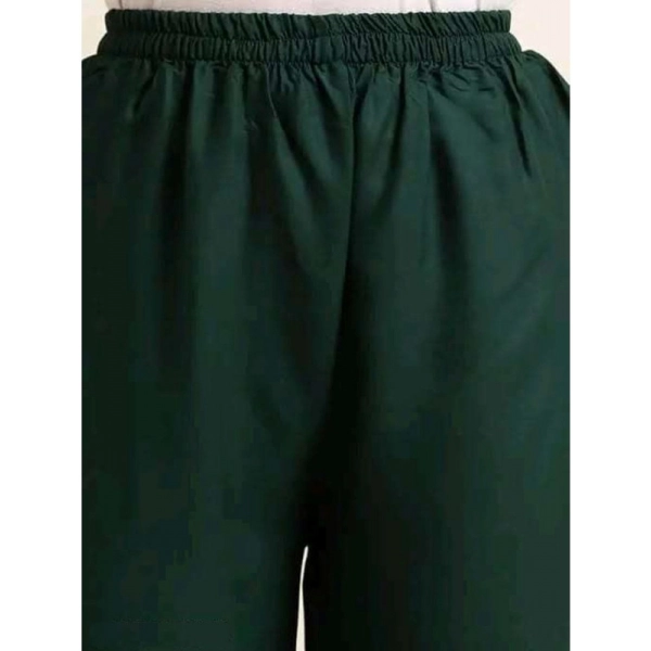 Dropship Women's Casual Rayon Solid Ankle Length Palazzo (Green, Free Size)