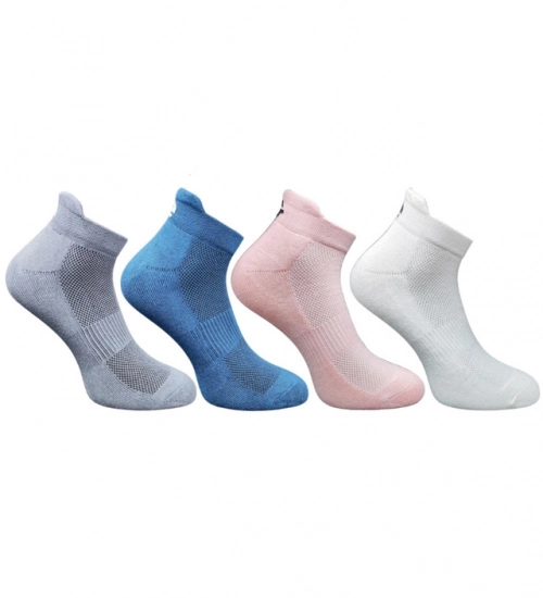 4_Pair Set Unisex Casual Cotton Printed Ankle Length Socks (Multicolor)