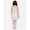 Girl's Rayon Printed Sleeveless Dress (Orange)
