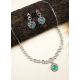 Women's Brass Silver Plated Necklace set (Turquoise) Women's Brass Silver Plated Necklace set (Turquoise)