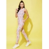 Women's Polyester Lycra Printed Sleeveless Active Wear (Multicolor)