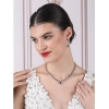 Women's Brass Silver Plated Necklace set (Green)