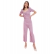 Women's Polyester Lycra Solid Puff Sleeve Jumpsuit (Lavender) Women's Polyester Lycra Solid Puff Sleeve Jumpsuit (Lavender)