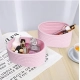Cotton 8x3 Inch Round 2 Set Bedside Organizer (Pink)