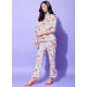 Women's Polyester Floral 3-4th Sleeve Co-Ord Set (Multicolor)