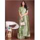 Women's Linen Cotton Printed Saree With Unstitched Blouse 5.5Mtr (Light Green) Women's Linen Cotton Printed Saree With Unstitched Blouse 5.5Mtr (Light Green)