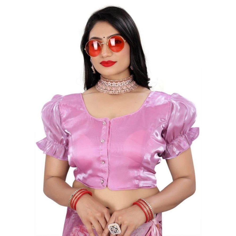 Women's Jimmy Solid Designer Neck Elastic Sleeve Readymade Blouse (Light Pink 38 , Alterable up to 42)-PID65830 Women's Jimmy Solid Designer Neck Elastic Sleeve Readymade Blouse (Light Pink 38 , Alterable up to 42)-PID65830