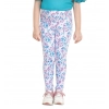Girl's Cotton Lycra Floral Elasticated Jeggings (White-Turquoise Blue) Girl's Cotton Lycra Floral Elasticated Jeggings (White-Turquoise Blue)