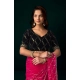 Women's Net Sequence Saree With Unstitched Blouse 5.5Mtr (Pink)