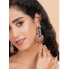 Women's Brass Silver Plated Drop Earrings (Blue)