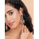 Women's Brass Silver Plated Drop Earrings (Blue) Women's Brass Silver Plated Drop Earrings (Blue)