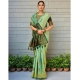 Women's Silk Blend Woven Zari Work Saree With Unstitched Blouse 5.5Mtr (Mint Green)