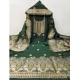 Women's Banarasi Silk Printed Unstitched Salwar Suit Material With Dupatta (Bottle Green, 3Mtrs)
