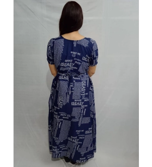Women's Casual Crepe Half Sleeves Dress (Blue) Women's Casual Crepe Half Sleeves Dress (Blue)