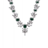 Women's Brass Silver Plated Necklace set (Green)