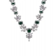 Women's Brass Silver Plated Necklace set (Green)