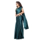 Women's Satin Printed Saree With Unstitched Blouse 5.5Mtr (Rama)