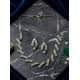 Women's Brass Silver Plated Necklace set (Green) Women's Brass Silver Plated Necklace set (Green)