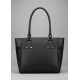 Women's PU Leather Solid Shoulder Zipper Handbag (Black)