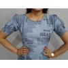 Women's Casual Crepe Half Sleeves Dress (Grey)
