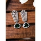 Women's Brass Silver Plated Drop Earrings (Green) Women's Brass Silver Plated Drop Earrings (Green)