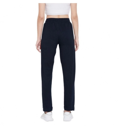 Women's Cotton Solid Elasticated Track Pants (Navy) Women's Cotton Solid Elasticated Track Pants (Navy)