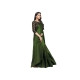 Women's Satin Solid Saree With Unstitched Blouse 5.5Mtr (Mehandi)
