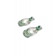 Women's Brass Silver Plated Chandbali Earrings (Green) Women's Brass Silver Plated Chandbali Earrings (Green)