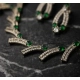 Women's Brass Silver Plated Necklace set (Green) Women's Brass Silver Plated Necklace set (Green)