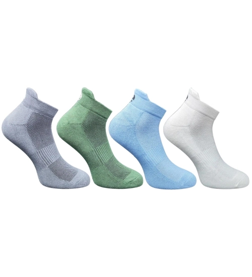 4_Pair Set Unisex Casual Cotton Printed Ankle Length Socks (Multicolor)