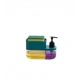 Plastic 3-in-1 Liquid Soap Dispenser with Sponge Soap Holder (Multicolor) Plastic 3-in-1 Liquid Soap Dispenser with Sponge Soap Holder (Multicolor)