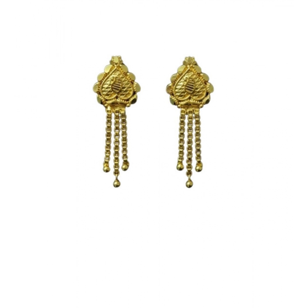 Women's Pack of_2 Brass Gold-Plated Earrings (Gold)