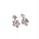 Women's Brass Silver Plated Drop Earrings (Pink)