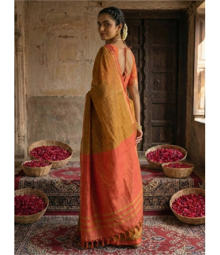 Women's Cotton Printed Saree With Unstitched Blouse 5.5Mtr (Mustrad) Women's Cotton Printed Saree With Unstitched Blouse 5.5Mtr (Mustrad)
