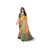 Women's Cotton Silk Printed Saree With Unstitched Blouse 5.5Mtr (Yellow) Women's Cotton Silk Printed Saree With Unstitched Blouse 5.5Mtr (Yellow)