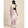 Women's Linen Printed Saree With Unstitched Blouse 5.5Mtr (Purple) Women's Linen Printed Saree With Unstitched Blouse 5.5Mtr (Purple)