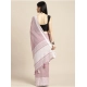 Women's Linen Printed Saree With Unstitched Blouse 5.5Mtr (Purple) Women's Linen Printed Saree With Unstitched Blouse 5.5Mtr (Purple)