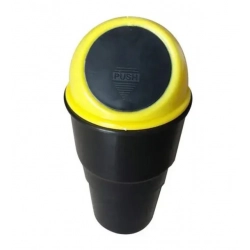 Pack of 3_Mini Car Trash Bin – Portable Vehicle Garbage Containers (Color: Black)