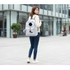 Unisex PU Leather Solid Medium Zipper Backpack (Grey) Unisex PU Leather Solid Medium Zipper Backpack (Grey)