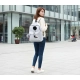 Unisex PU Leather Solid Medium Zipper Backpack (Grey)
