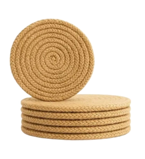 Cotton 6 Pcs Set Tea Coaster 6 Pcs Set (Beige)