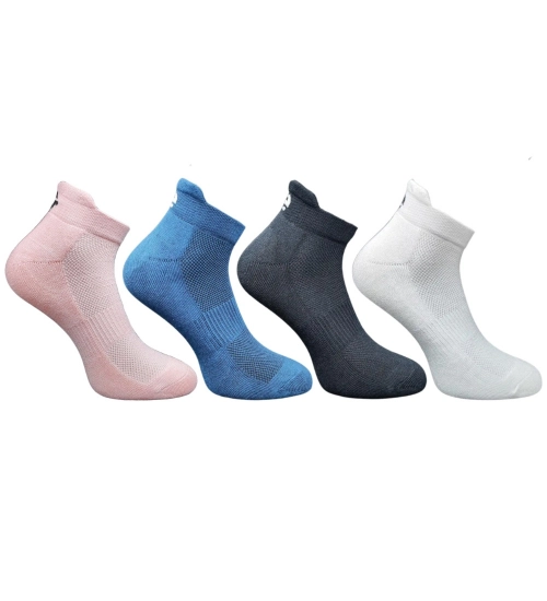 4_Pair Set Unisex Casual Cotton Printed Ankle Length Socks (Multicolor)