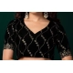 Women's Net Sequence Saree With Unstitched Blouse 5.5Mtr (Mahendi)
