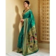 Women's Silk Blend Zari Weaving Saree With Unstitched Blouse 5.5Mtr (Green)
